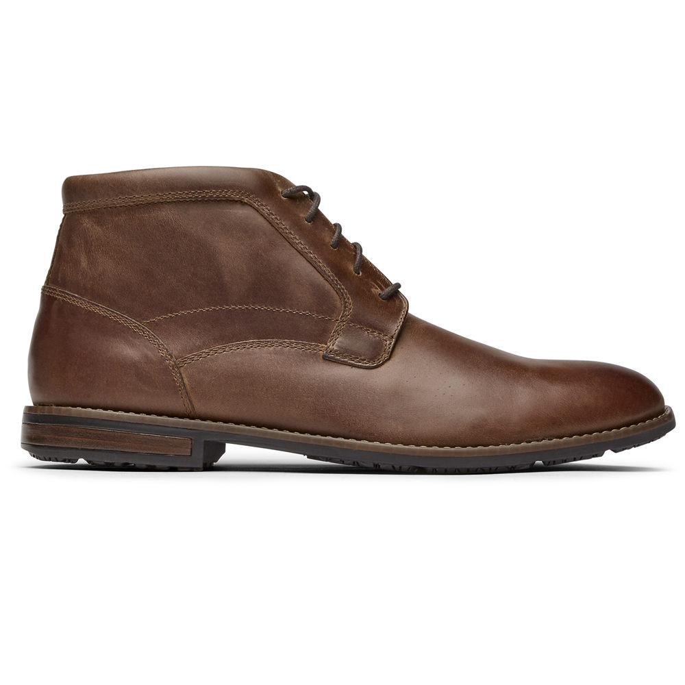 Botas Rockport Hombre Mexico - Dustyn Chukka Marrom - REVGP6985